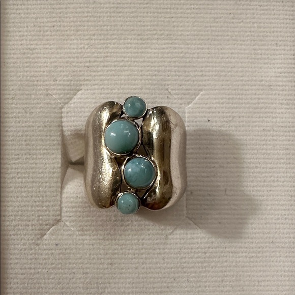 NK Silver Jewelry - Sterling Silver Larimar Ring